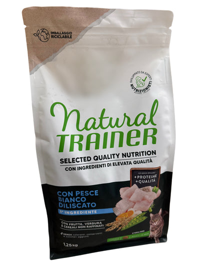 Natural trainer SELECTED QUALITY NUTRITION - ADULT STERILISED - CON PESCE BIANCO DILISCATO 1,25 kg