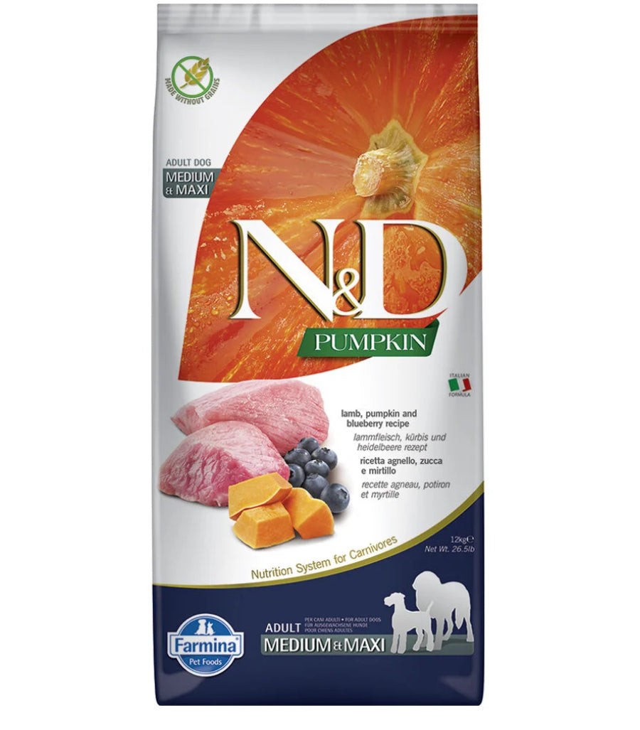 Farmina N&D Agnello zucca e mirtillo adult medium 12kg